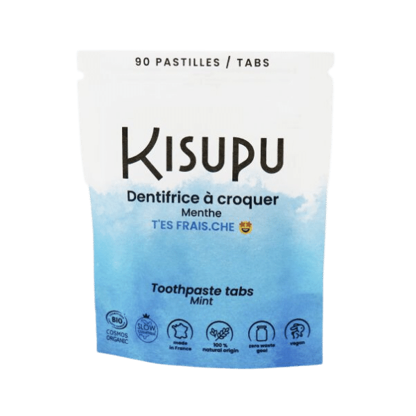 Kisupu - Dentifrice à croquer à la menthe - 90 pastilles