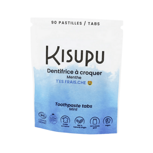 Kisupu - Dentifrice à croquer à la menthe T'es frais.che - 90 pièces