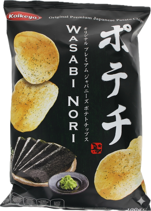 Koikeya - Chips japonaises au wasabi et à l'algue nori -100g - 4901335006070