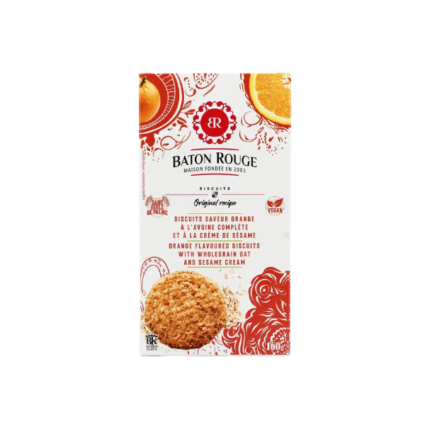 Biscuits saveur orange à l’avoine complète et à la crème de sésame - 160g