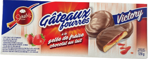 Gâteaux fourrés fraise chocolat au lait - 128g