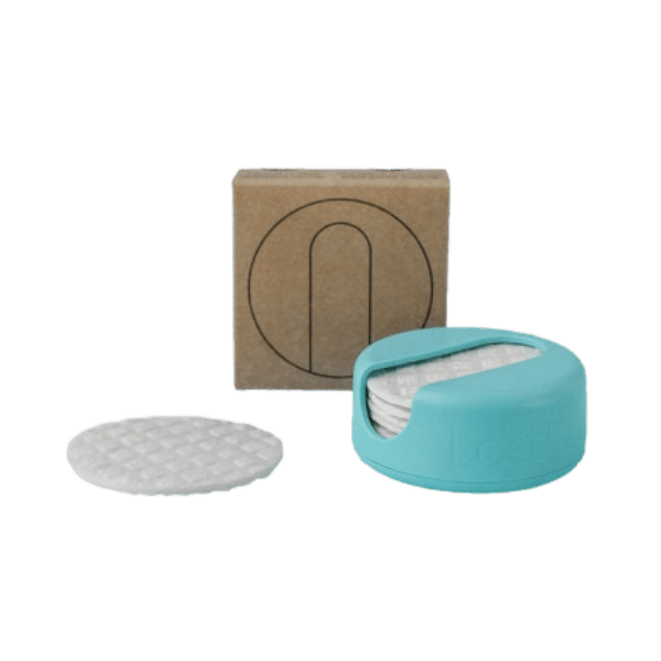 Lastswab - Disques démaquillants réutilisables avec étui turquoise - 7 unités