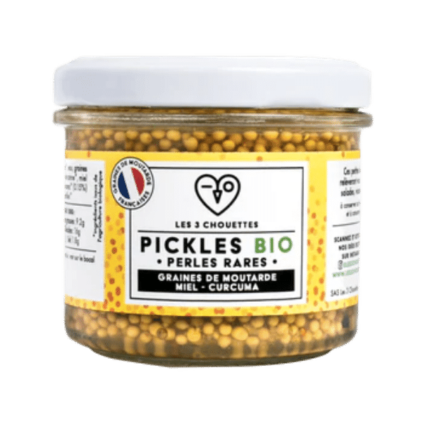 Les 3 Chouettes - Pickles graines de moutarde, miel et curcuma bio - 110g
