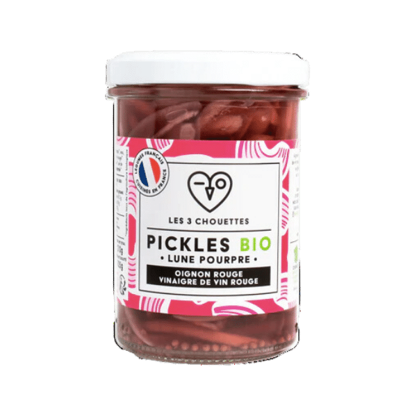 Les 3 Chouettes - Pickles Oignons Rouges Vinaigre de Vin Rouge bio - 210g