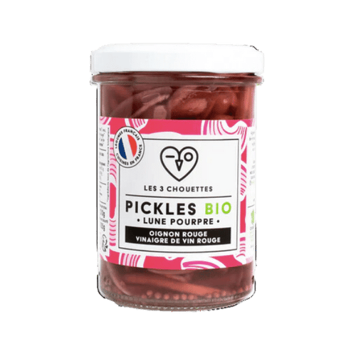 Les 3 Chouettes - Pickles Oignons Rouges Vinaigre de Vin Rouge bio - 210g