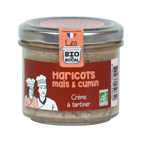 Les Bio du Bocal - Crème à tartiner haricots maïs et cumin bio - 100g