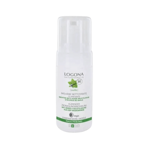 Logona - Mousse nettoyante menthe et acide salicylique bio - 100ml