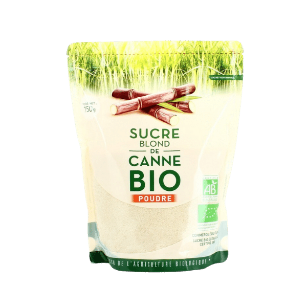 Loiret & Haëntjens - Sucre de canne blond du Brésil en poudre doypack bio - 750g