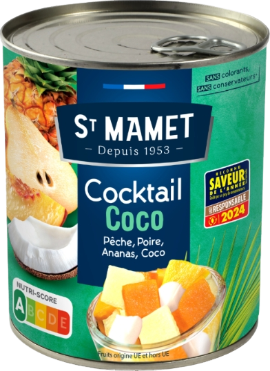 Salade de fruit cocktail coco pêche poire ananas - 500g
