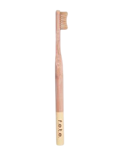 Brosse à dents en bambou souple beige
