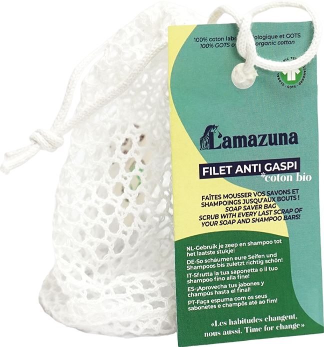 Filet à savon anti gaspi en coton bio