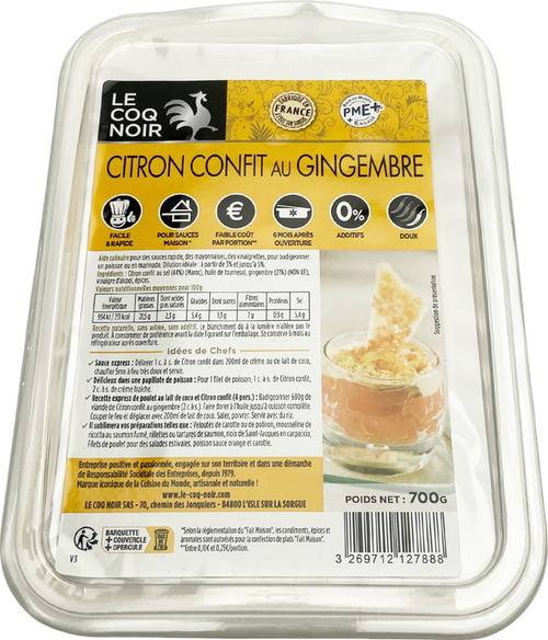 Citron confit au gingembre bio - 700g