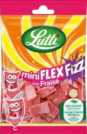 Bonbons mini flex fizz à la fraise - 90g