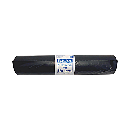 Sacs poubelles 150L avec lien de fermeture - x20 sacs