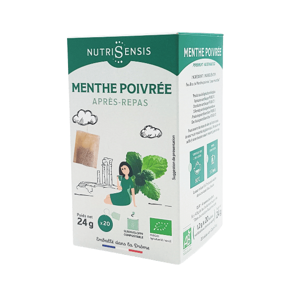 Nutrisensis - Tisanes à la menthe poivrée bio - 24g