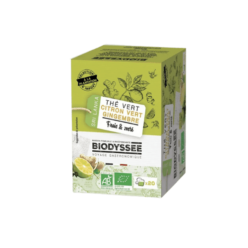 Thé vert citron vert et gingembre bio - x20 unités