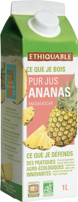 Pur jus d'ananas bio - 1L