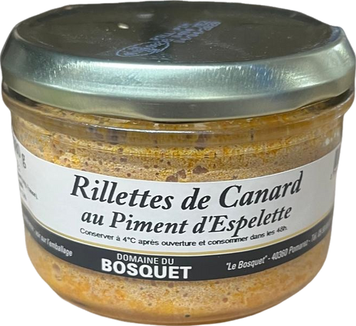 Rillettes de canard au piment d'espelette - 180g