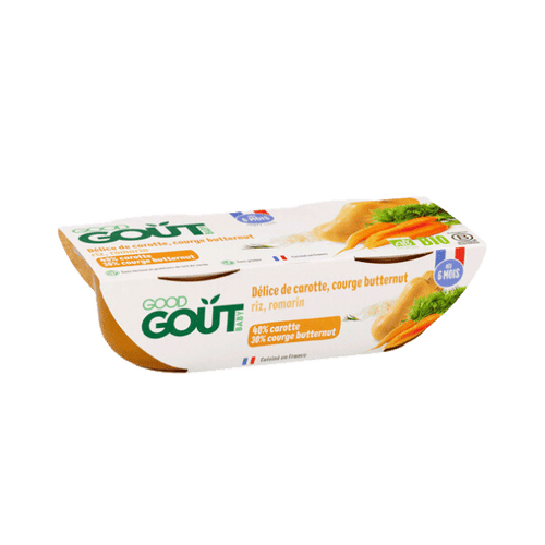 Délice de carotte et courge butternut bio - 2x190g