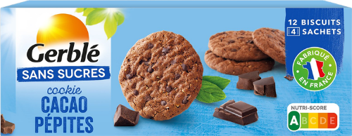 Cookie au cacao et pépites de chocolat sans sucres - 130g x 3