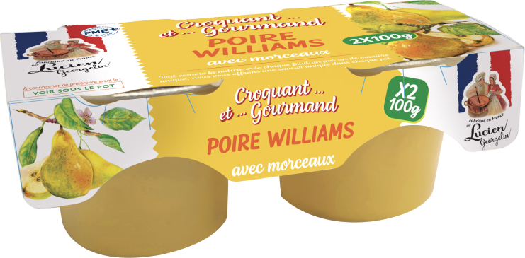 Dessert de poire williams avec morceaux - 200g