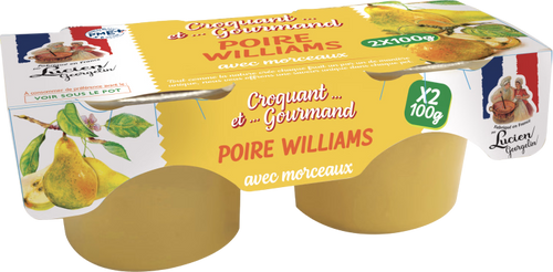 Dessert de poire williams avec morceaux - 200g