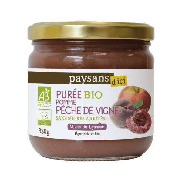 Paysans D'Ici - Purée Pomme Pêche de Vigne bio - 380g