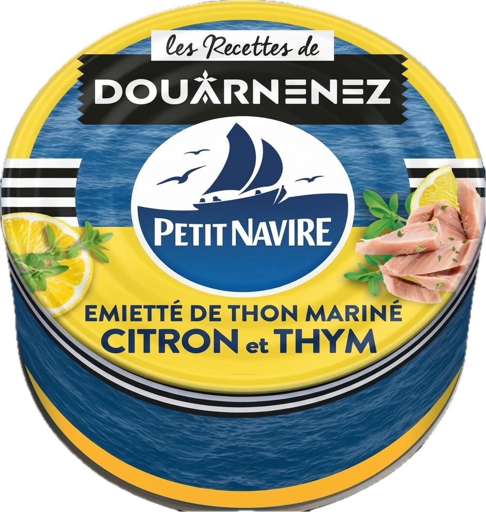 Petit Navire  - Émietté de thon mariné citron & thym - 180g  - 3019089044536