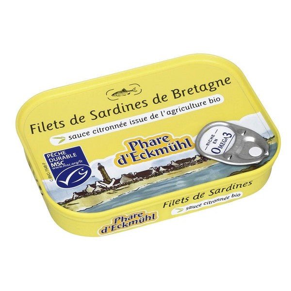 Phare D'Eckmühl - Filets de sardines à la sauce citronnée bio - 90g