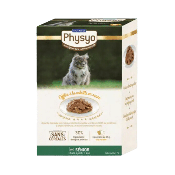 Physyo - Sachet fraîcheur à la volaille pour chat sénior - 4x85g