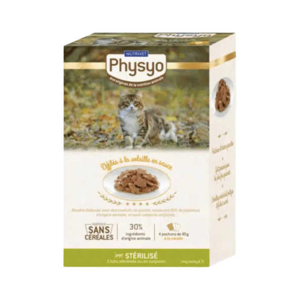 Physyo - Sachet fraîcheur à la volaille pour chat stérilisé - 4x85g