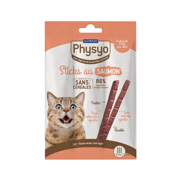 Physyo - Sticks au saumon pour chats - 15g