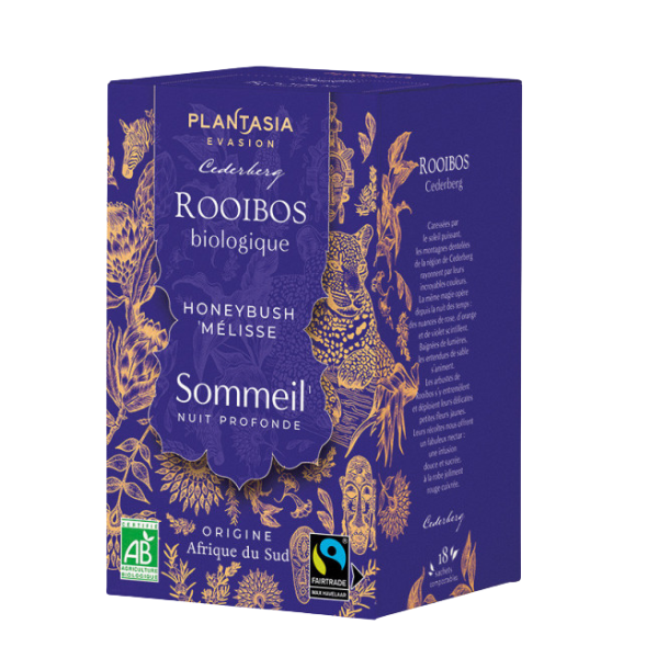 Plantasia - Infusion Sommeil rooïbos honeybush et mélisse bio - 18 sachets - 3554740201328