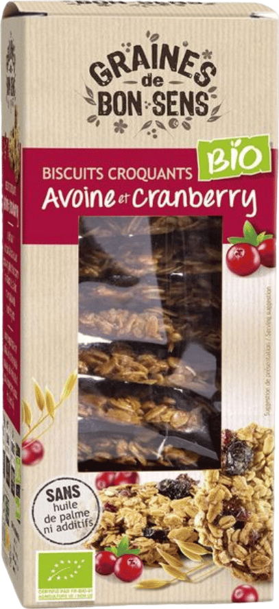 Biscuits avoine et cranberry bio - 150g