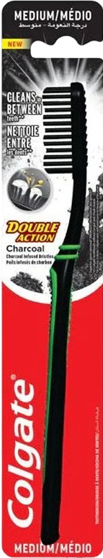 Brosse à dents medium double action charbon - 1 unité