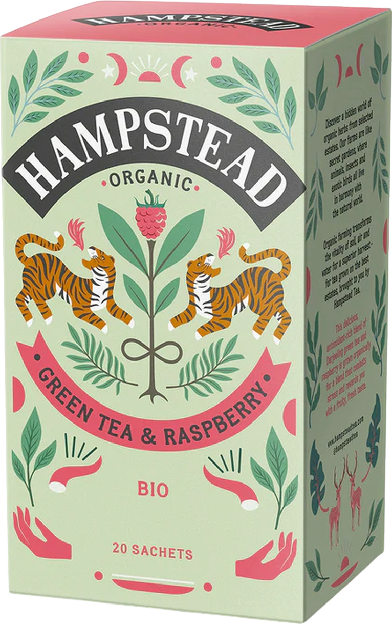 Thé vert framboise bio - 20 sachets