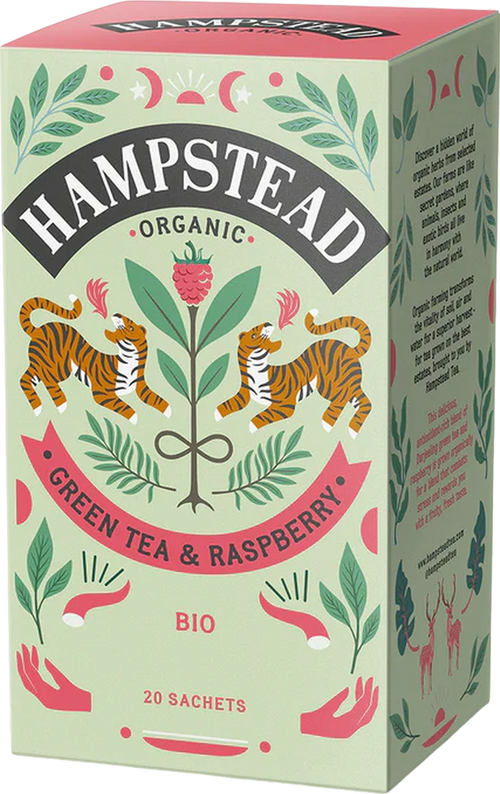 Thé vert framboise bio - 20 sachets