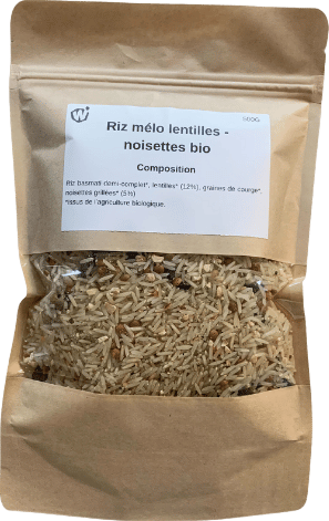 Riz mélo lentille - noisette bio - 500g