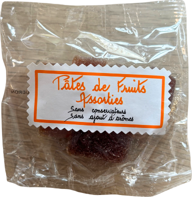 Pâtes de fruits assorties fraise et abricot - 60g