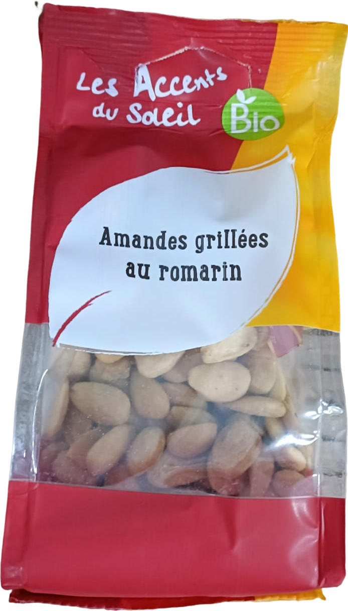 Amandes grillées au romarin bio - 125g