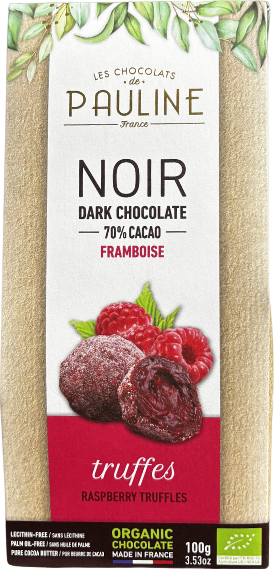 Truffes framboise chocolat noir bio - 100g