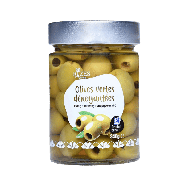 Rizes Greece - Olives vertes vertes dénoyautées au bleu épicé - 340g