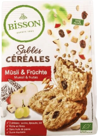 Sablés céréales muesli et fruits bio - 200g