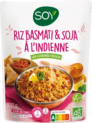 Riz basmati et soja à l’Indienne bio - 220g