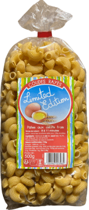 Pâtes coudes rayés aux oeufs frais - 500g