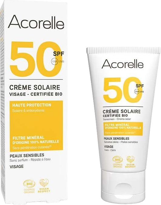 Crème solaire visage SPF 50 bio - 50ml