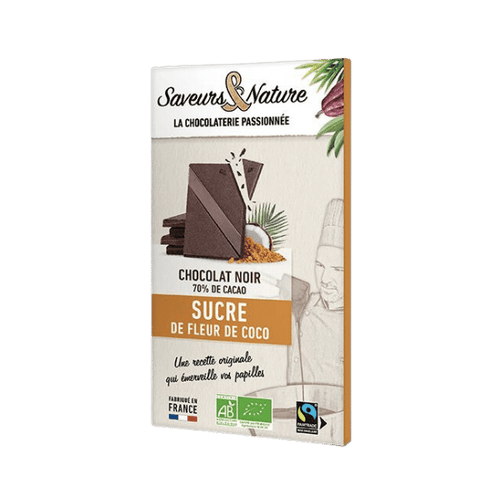 Saveurs et Nature - Tablette de chocolat 70% cacao au sucre de fleur de coco bio - 80g