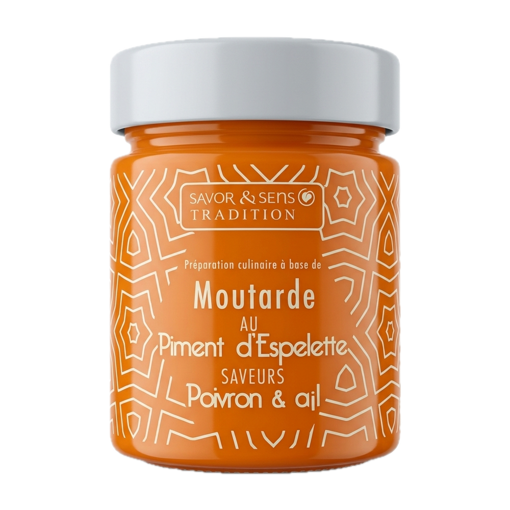 Savor et sens - Moutarde au piment d'Espelette saveurs poivron & ail - 130g - 3760194208091