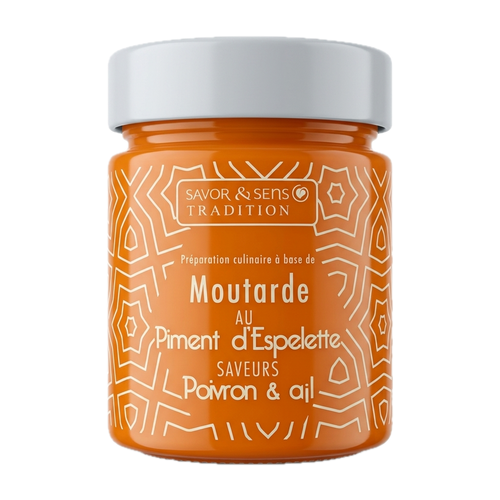 Savor et sens - Moutarde au piment d'Espelette saveurs poivron & ail - 130g - 3760194208091