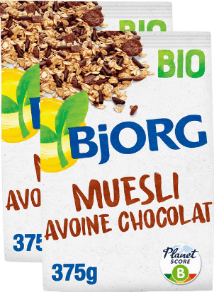 Lot de 2 paquets de muesli avoine chocolaat - 2x375g